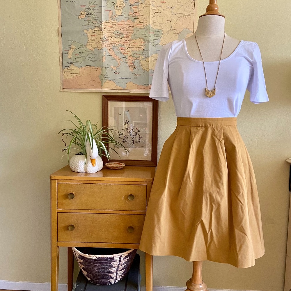 Uniqlo Mustard Flared Circle Skirt